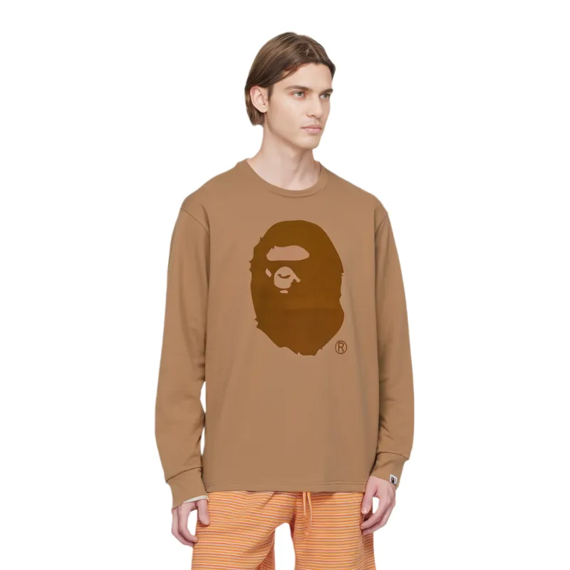 A BATHING APE Head Brushed Cotton Long-Sleeve Tee-2
