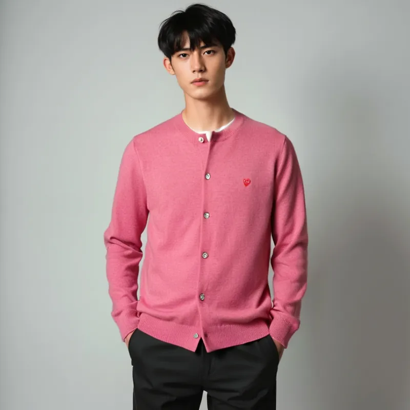 CDG Play Sweaters Unisex Pink-1