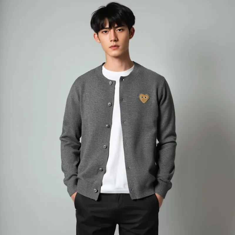 CDG Play SS24 Sweater Unisex Medium Gray-1