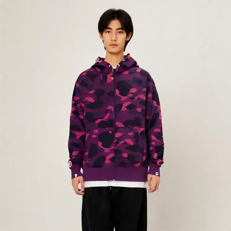 Bape Color Camo Shark Pullover Hoodie-5