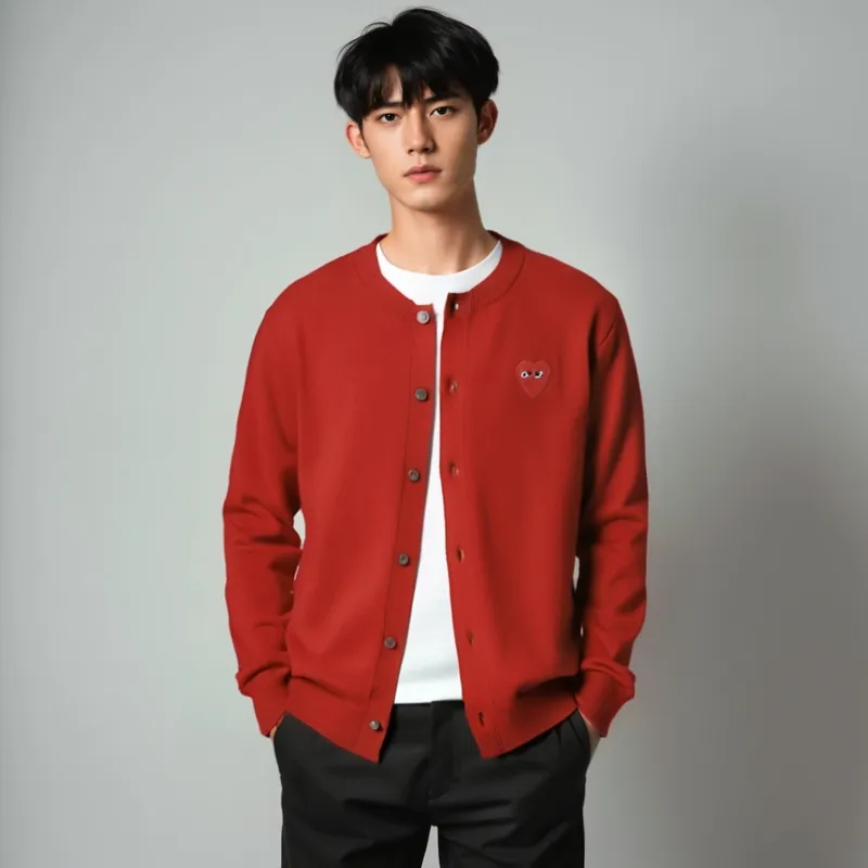 CDG Play Sweaters Unisex Red-1