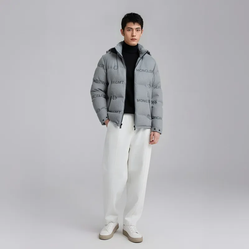 Fragment Design X MONCLER GENIUS MONCLER GENIUS X Fujiwara Hiroshi FRGMT Down Jackets Men Gray-2
