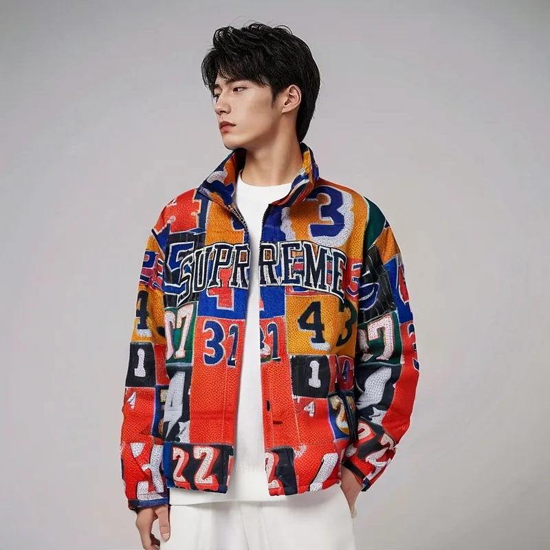 Supreme Mesh Jersey Puffer Jacket Multicolor L - POIZON