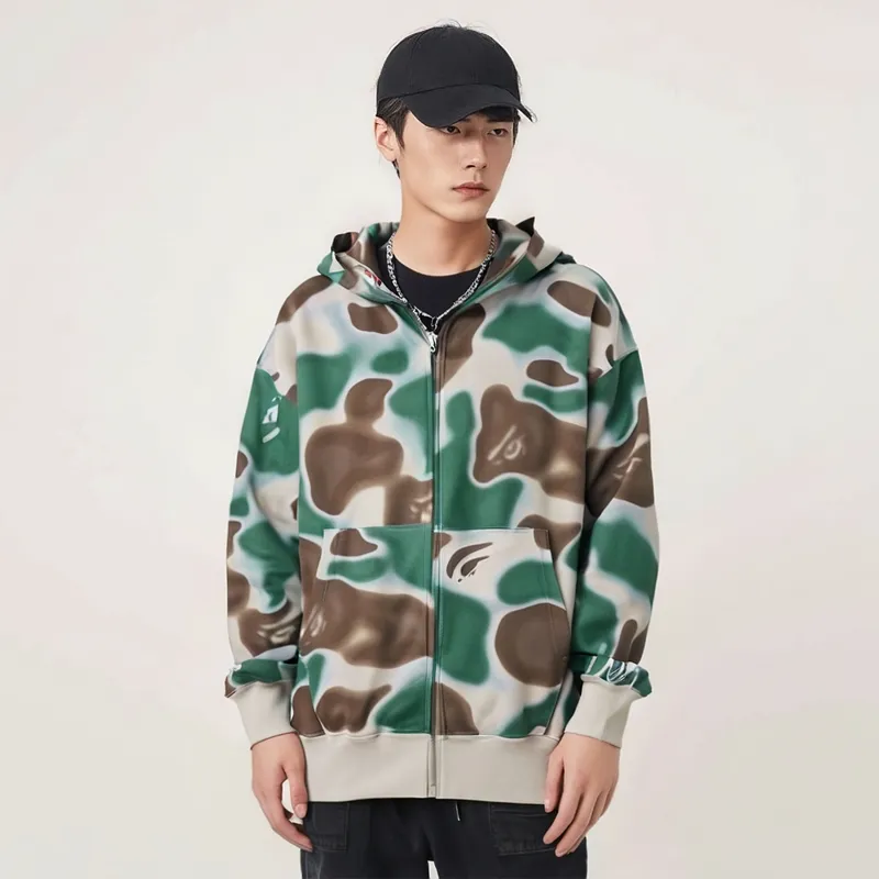 Bape Liquid Camo Shark Relaxed Fit Full Zip Hoodie-6