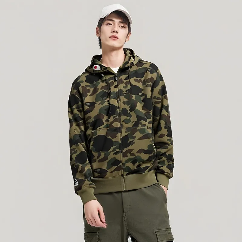 A BATHING APE 1st Camo Windstopper Shark Full Zip Hoodie-2
