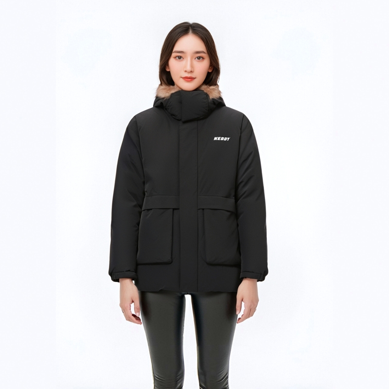 Nerdy Down Jackets Unisex Black - POIZON