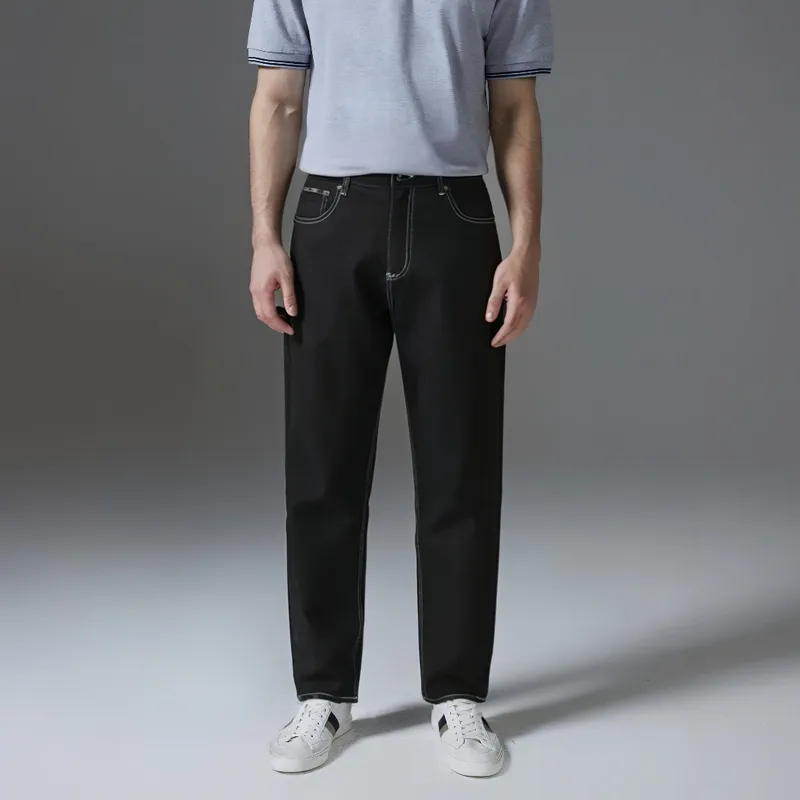 PEACEBIRD MEN Trendy Visible Thread Jeans Men-2