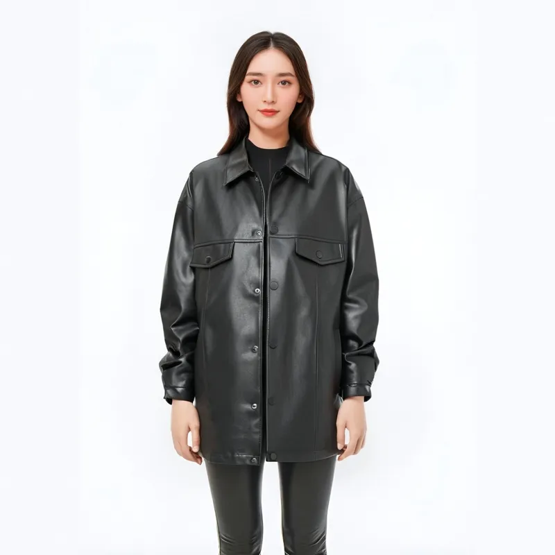 ZMOH Vintage Leather Jacket Unisex Couple's-2