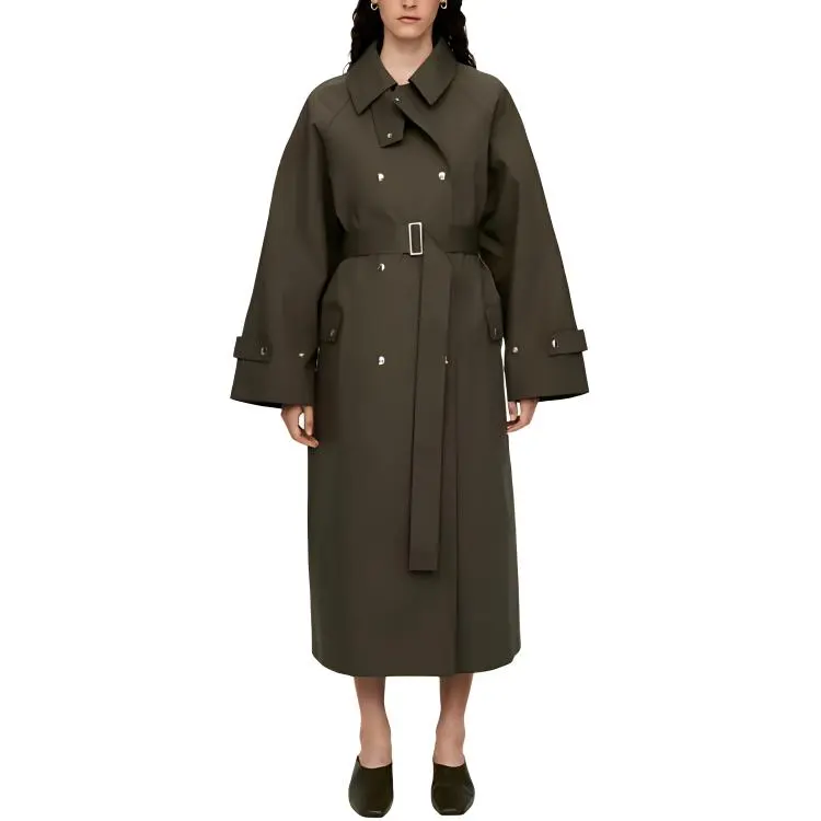 ARKET Trench Coat Women's Khaki Green-1
