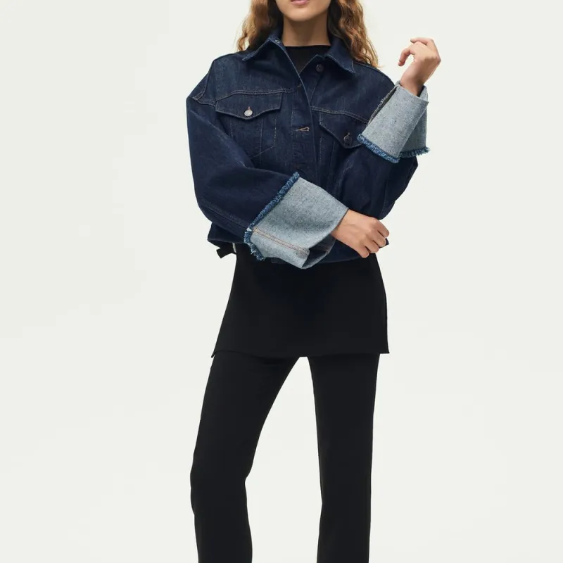 ZARA Denim Jackets Women's Blue-2