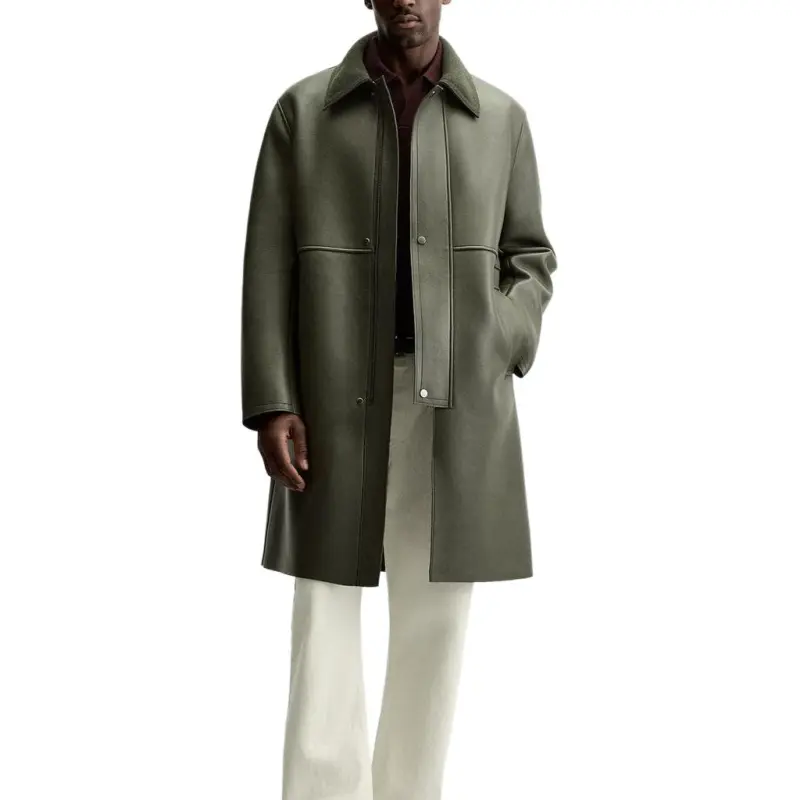 ZARA Coats Men Dark Green-2
