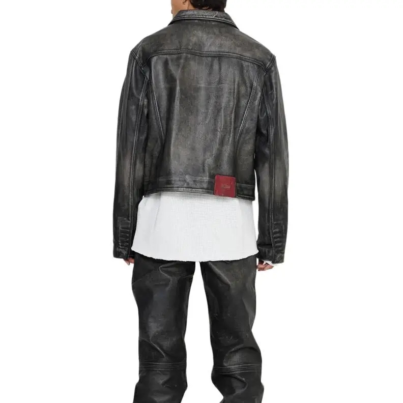 424 Leather Jackets Men Black-3
