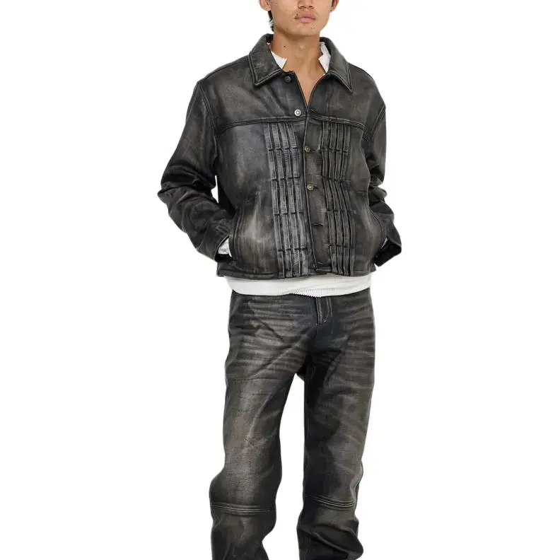 424 Leather Jackets Men Black-2