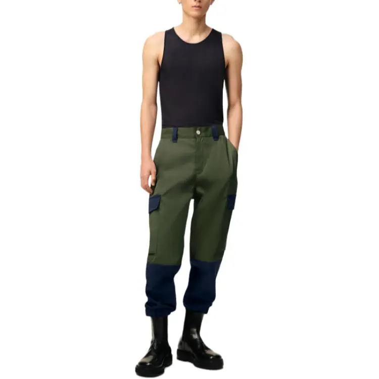 AMIPARIS FW24 Nylon Capsule Collection Cargo Pants Men's Olive Green-3