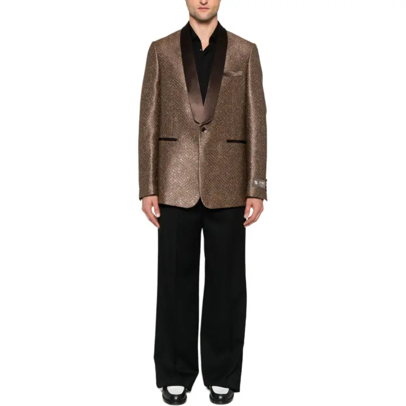 AMIRI Sequin Embellished Tweed Shawl Blazer-3
