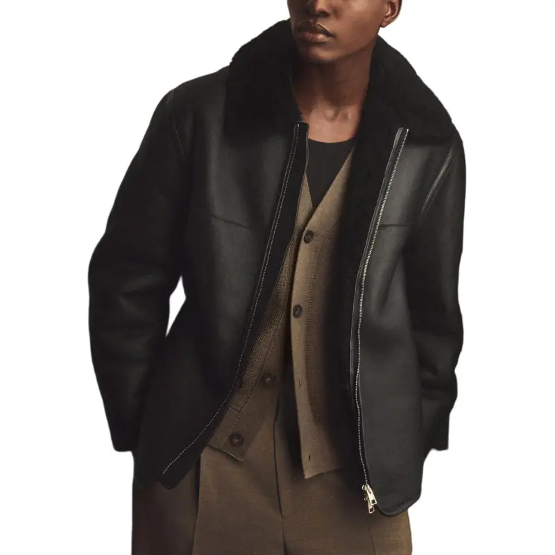 COS Leather Jackets Men Black-1