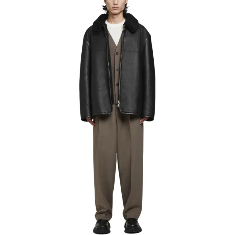 COS Leather Jackets Men Black-5