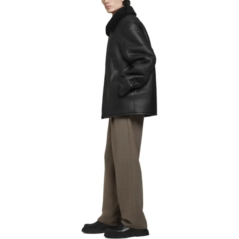 COS Leather Jackets Men Black-3