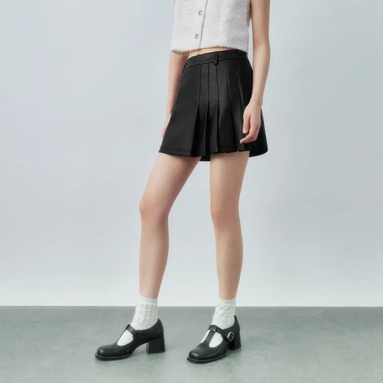 URBAN REVIVO Casual Short Skirts Women's Black-3
