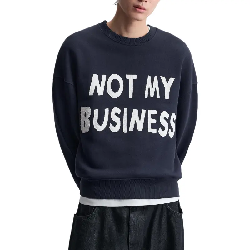 ZARA Sweatshirts Men Sea Blue-4