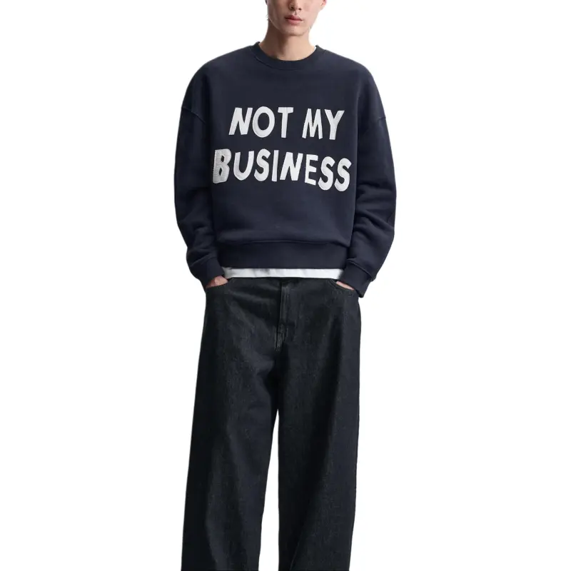 ZARA Sweatshirts Men Sea Blue-5