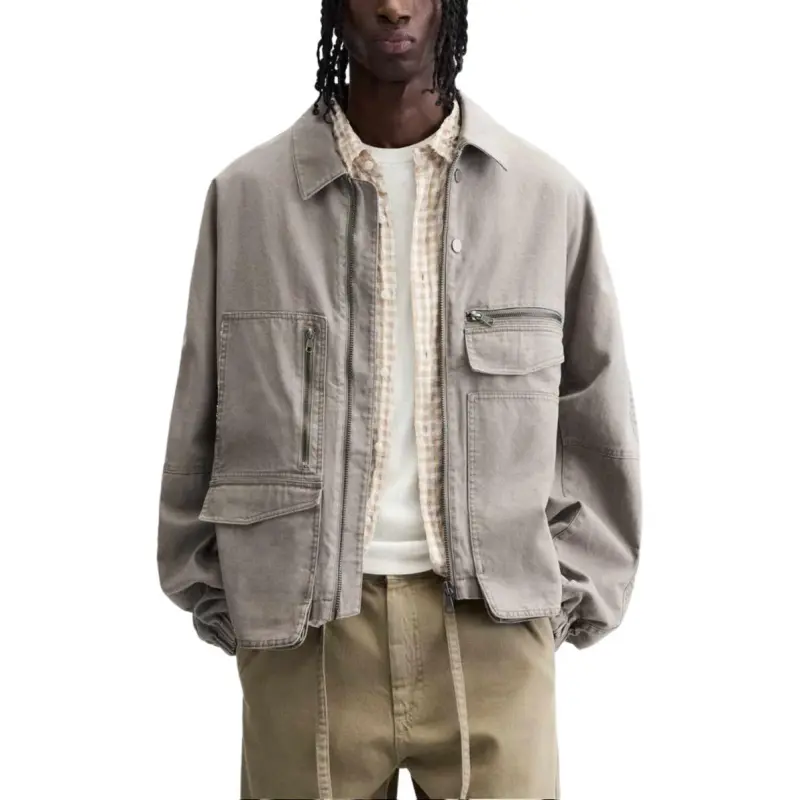 ZARA Jackets Men Gray-4