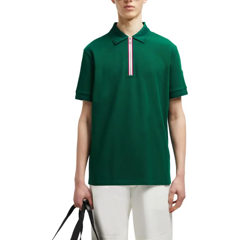 Moncler Tricolor Trim Piquet Polo Shirt-3