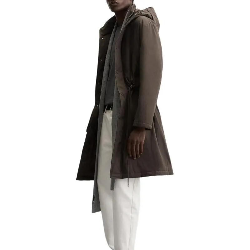 ZARA Parka Coats Men Brown-2