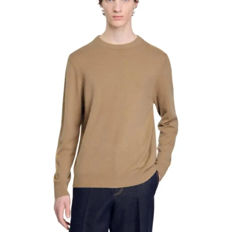 Sandro Cashmere Sweater Men's Camel-4