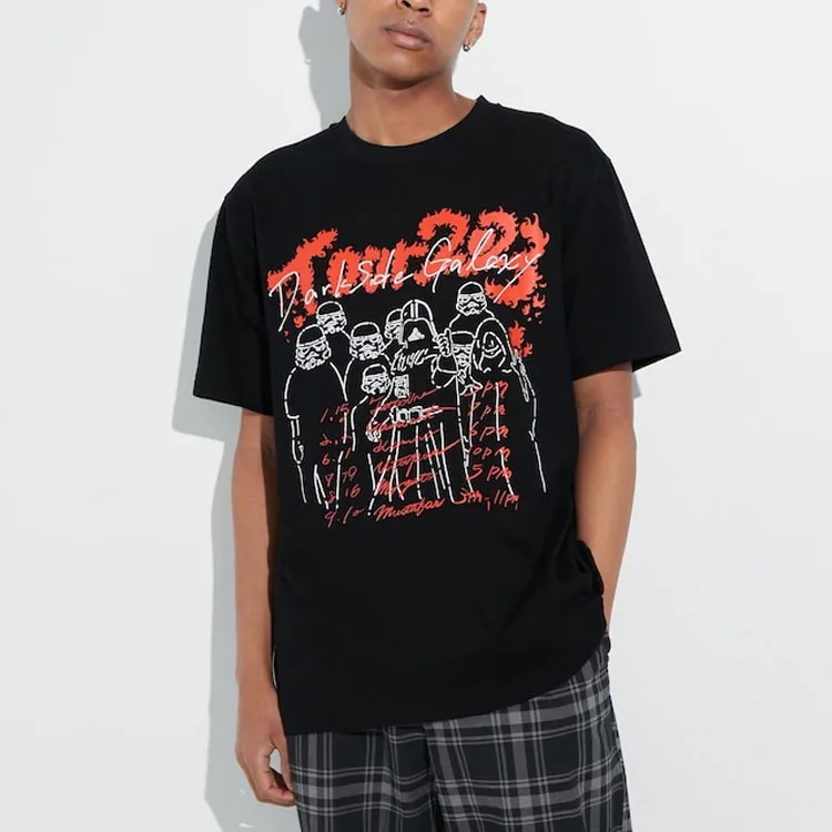 Disney X UNIQLO Disney Co brand T Shirts Unisex Black-2