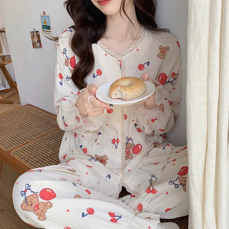 Ordifen Pajama Set Women's White-15
