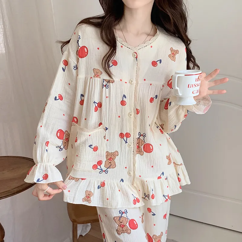 Ordifen Pajama Set Women's White-16