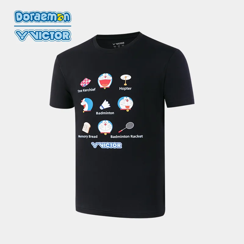 VICTOR x DUOLA A MENG , LIANMINGKUAN Victor X Doraemon Collaboration Collection Badminton Jersey Unisex Black-3