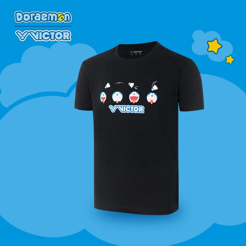 VICTOR x DUOLA A MENG , LIANMINGKUAN Victor X Doraemon Collaboration Collection Badminton Jersey Unisex Black-2