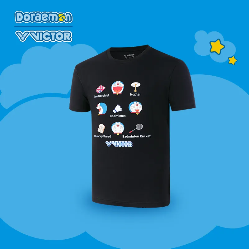 VICTOR x DUOLA A MENG , LIANMINGKUAN Victor X Doraemon Collaboration Collection Badminton Jersey Unisex Black-2
