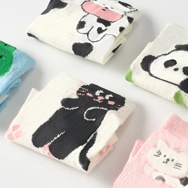 Primeet Mid Calf Socks Women's 5 Pack Cat And Dog Paradise-14