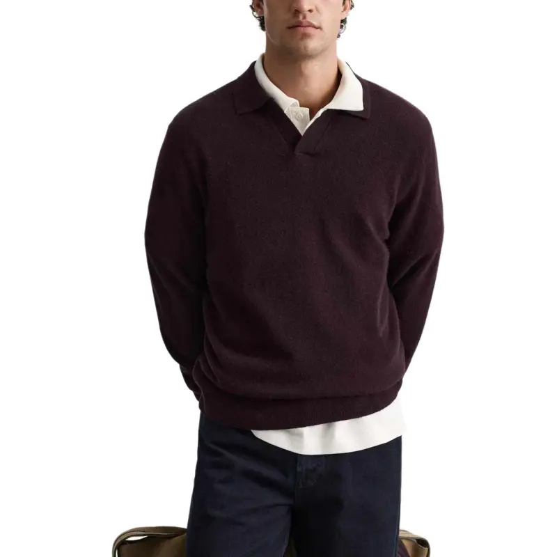 ZARA Polo Shirts Men Burgundy-1