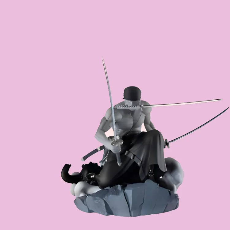 BANPRESTO Roronoa Zoro Glass Factory Diorama One Piece Painted Colors Bonus Gifts Black White-2