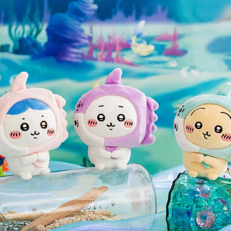 Chiikawa Aquarium Flipper Fish Dolls Plush Pendant 9cm High-3
