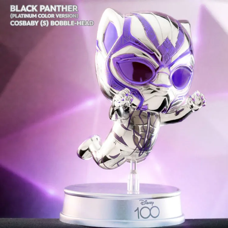 Hot Toys Black Panther Disney 100 Collection, Electroplated Color Edition Chibi Figures-1