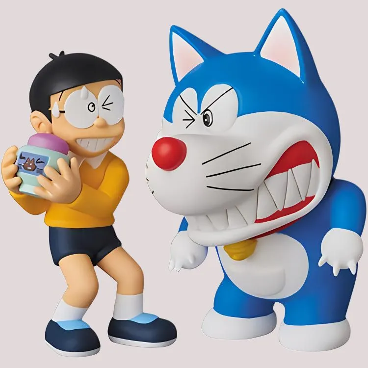 Medicom Toy Male Doraemon UDF Werewolf Face Cream Scale Figures-1