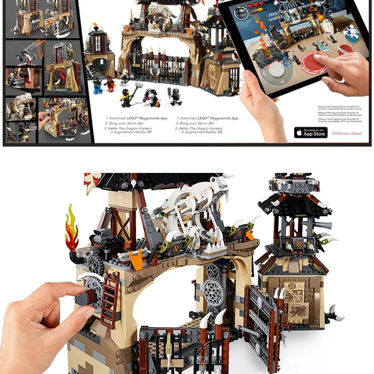LEGO Phantom Ninja Collection Dragon Tribe Headquarters Building Blocks 1660pcs 70655-2