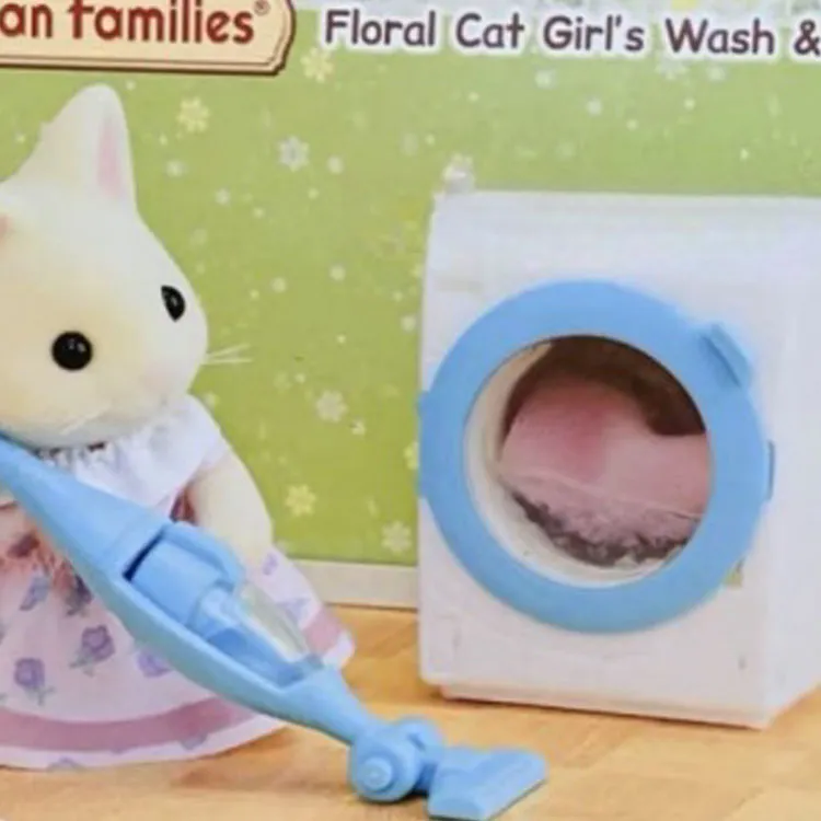 Sylvanian Families Flower Cat Loungewear Set Dolls Plush Doll Small Size Tall-2