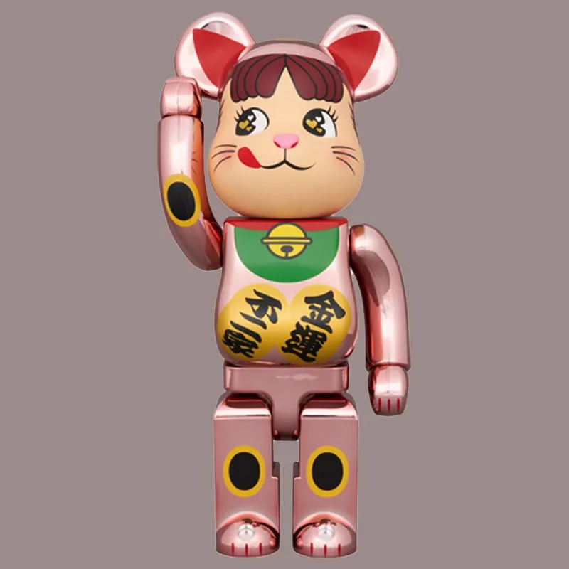 BE@RBRICK Lucky Cat Peko chan Money Luck Peach Gold-1