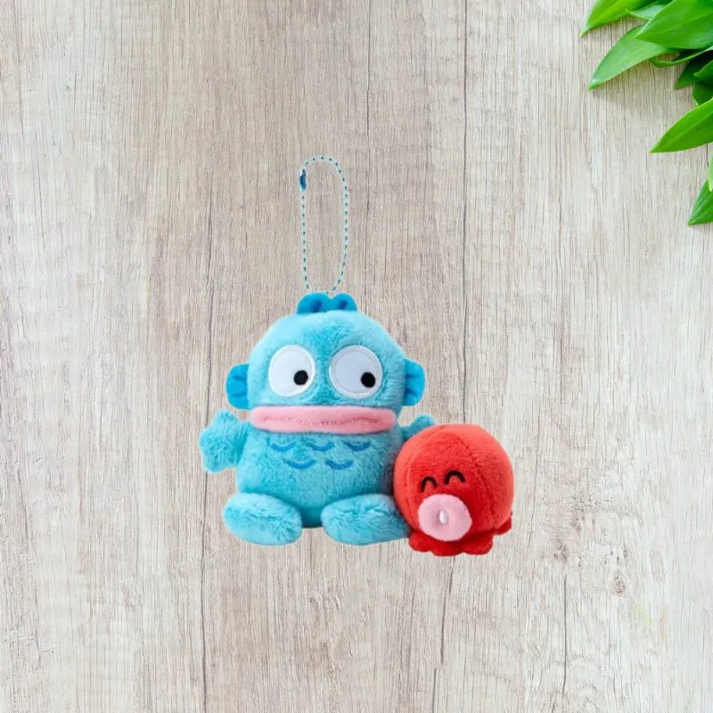 Sanrio Half Fisherman Han And Little Yumi Dolls Plush Pendant 9.5cm Height-1
