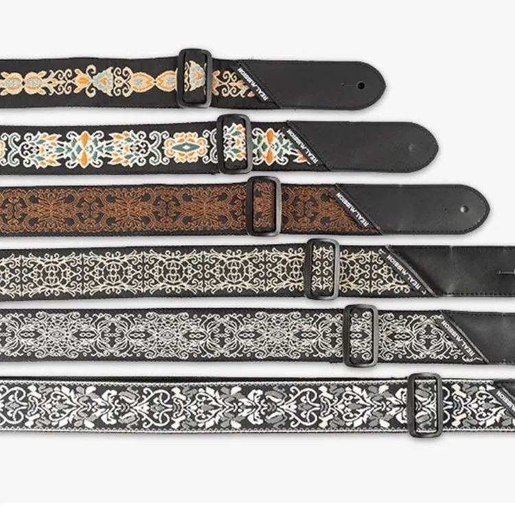 REAL MISSION R .M Apollo's Stride Guitar Bib & Brace Fabric Material Embroidered Pattern Guitar Accessories-1
