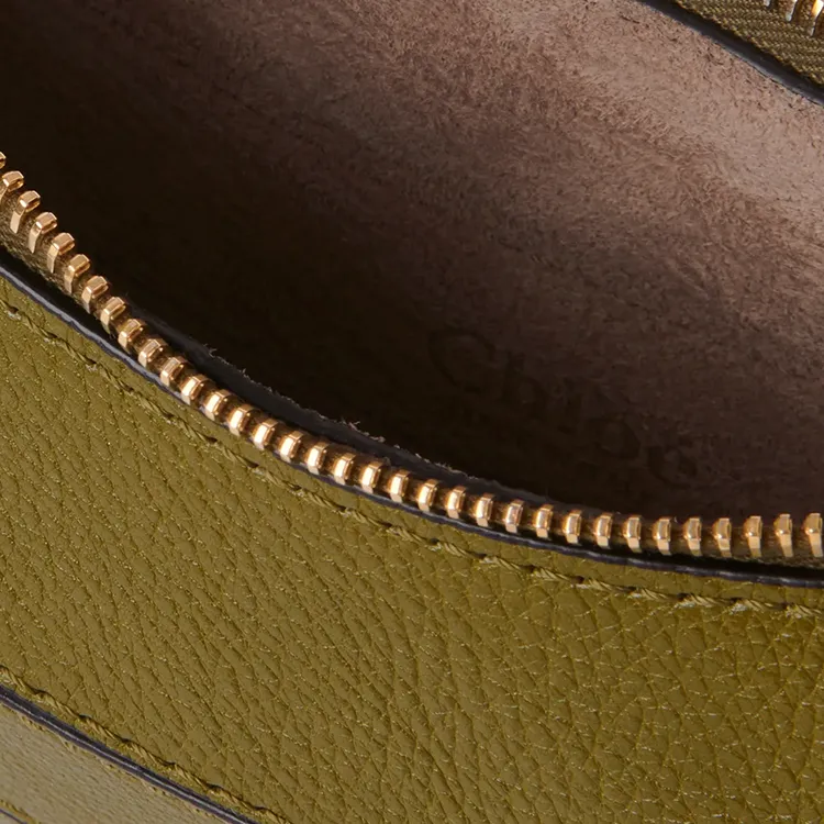 Chloe Grain Calfskin Shoulder Bag, Crossbody Bag Women's Olive Green-4