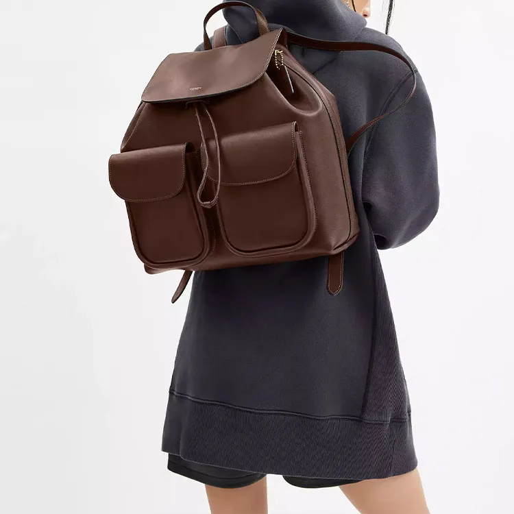COACH Crosby Grain Leather Backpack Tubas Women's Maple-4
