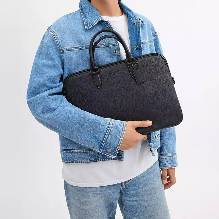 COACH Gotham Litchi Grain Leather Crossbody One Shoulder Handbag Tubas Men's Black-5