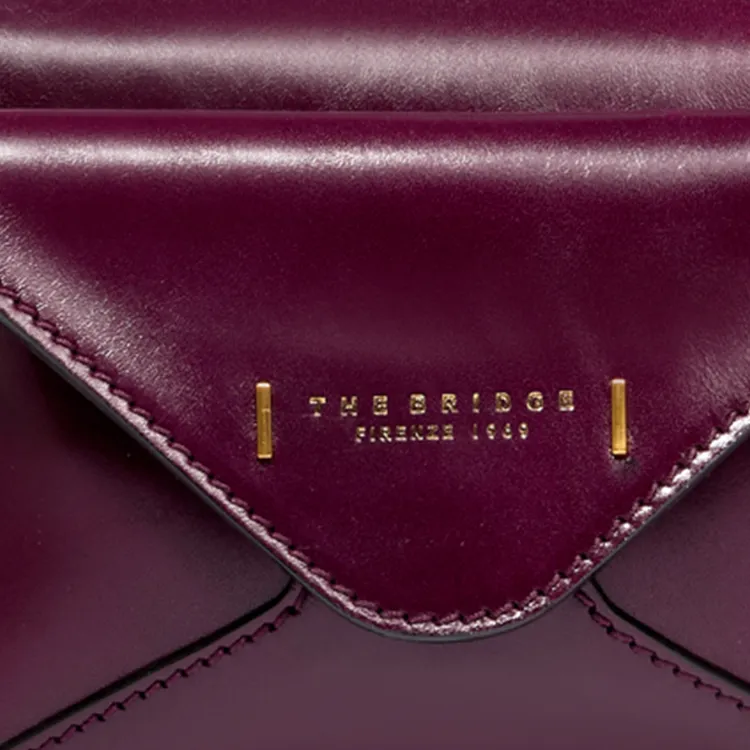 THE BRIDGE Leather Camera Bag Shoulder Bag Crossbody Bag Women's Grape Purple-5